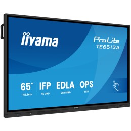 iiyama TE6513A-B2AG pantalla de señalización Panel plano interactivo 163,8 cm (64.5") Wifi 500 cd   m² 4K Ultra HD Negro