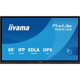 iiyama TE6513A-B2AG Écran d'affichage dynamique Écran plat interactif 163,8 cm (64.5") Wifi 500 cd m² 4K Ultra HD Noir Écran
