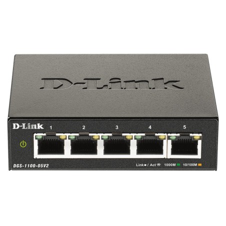 D-Link DGS-1100-05V2 E switch Gestionado L2 Gigabit Ethernet (10 100 1000) Negro