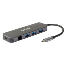 D-Link DUB-2334 laptop dock port replicator Wired USB Type-C Gray