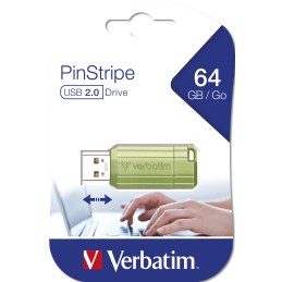 Verbatim Store n Go Pinstripe USB 2.0 Eucalyptus Green 64GB - USB-Stick - 64 GB lecteur USB flash 64 Go USB Type-A Bleu
