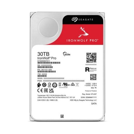 Seagate IronWolf Pro ST30000NT011 Interne Festplatte 30 TB 7200 RPM 512 MB 3.5" Serial ATA III