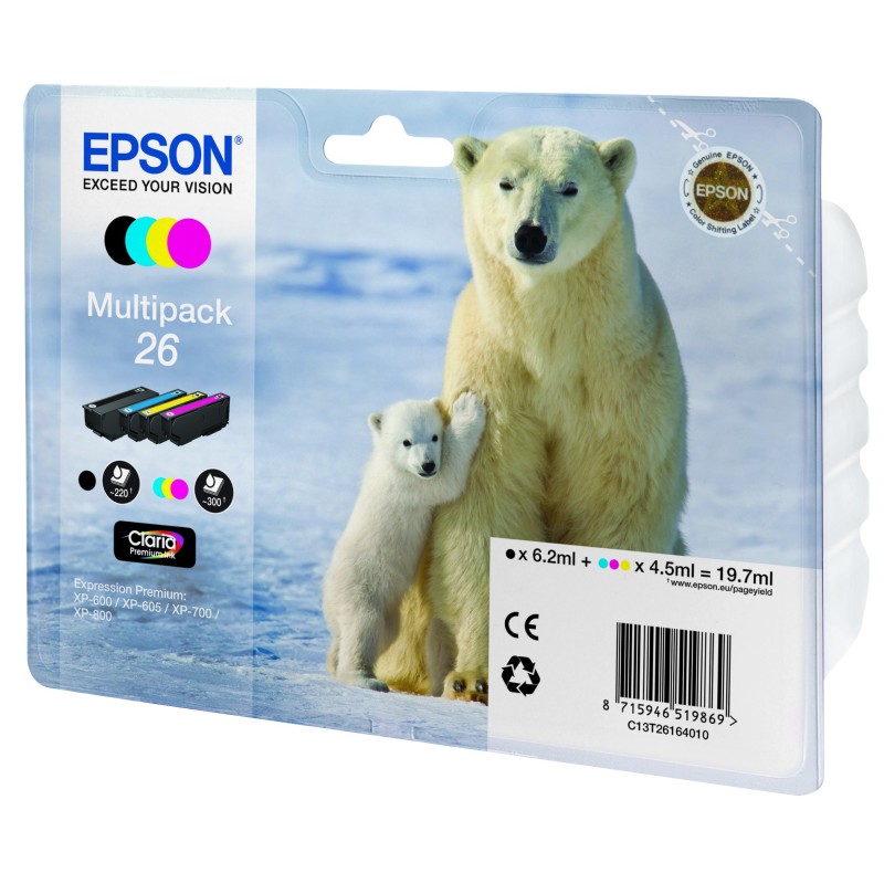 Epson Polar bear C13T26164010 ink cartridge 1 pc(s) Original Black, Cyan, Magenta, Yellow