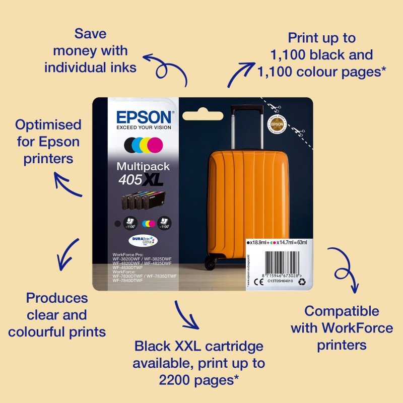 Epson 405 DURABrite Ultra Ink ink cartridge 1 pc(s) Original Standard Yield Yellow