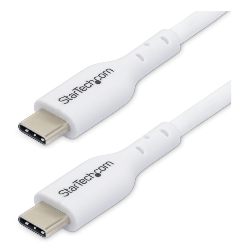 StarTech.com Cavo USB-C bianco da 1m, cavo di ricarica USB 2.0 Tipo-C per laptop, Power Delivery 60W 3A, rivestimento in TPE,