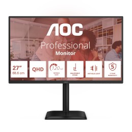 AOC E4 Q27E4U pantalla para PC 68,6 cm (27") 2560 x 1440 Pixeles Quad HD LED Negro