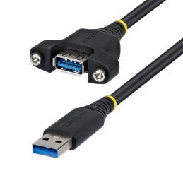StarTech.com Cavo USB-A per Montaggio a Pannello da 2m, Maschio Femmina, Prolunga USB-A 5Gbps, Cavo adattatore USB 5Gbps da