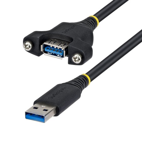 StarTech.com Cavo USB-A per Montaggio a Pannello da 2m, Maschio Femmina, Prolunga USB-A 5Gbps, Cavo adattatore USB 5Gbps da