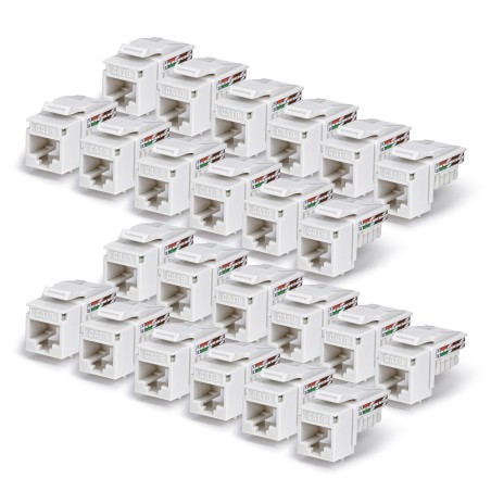 StarTech.com Cat6 Keystone Jack Modul, 24er-Pack RJ45 Ethernet Keystone Buchse, UTP Cat6 Wandbuchse, 90 Grad 110 Punch Down