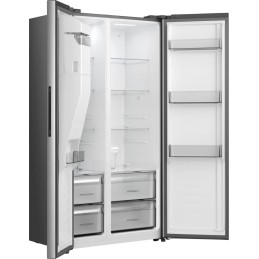 Hisense RS5P528STIE frigorifero side-by-side Libera installazione 528 L Grigio, Acciaio inox