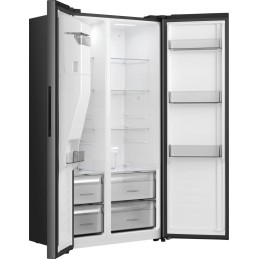 Hisense Hi5 Freistehend Side-by-Side-Kühlschrank, Inox, 528 l