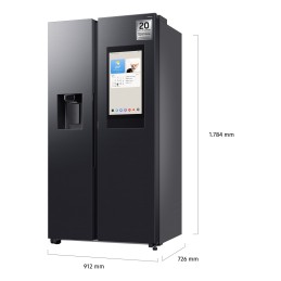 Samsung Series 9 Réfrigérateur Bespoke AI Family Hub -Américain- Carbone- 614L - RS90F66BEFEF- Classe E