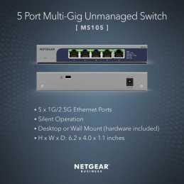 NETGEAR MS105-100EUS network switch Unmanaged 2.5G Ethernet (100 1000 2500) Power over Ethernet (PoE) 1U