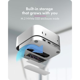 ICY BOX Club Dock 100 USB 3.2 Gen 2 (3.1 Gen 2) Type-C Argent