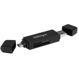 StarTech.com SDMSDRWU3AC card reader USB 3.2 Gen 1 (3.1 Gen 1) Type-A Type-C Black
