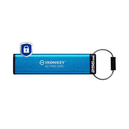 Kingston Technology IronKey 256GB USB-C Keypad 200C, FIPS 140-3 Lvl 3 AES-256