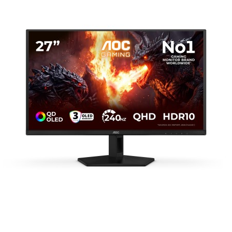 AOC G4 Q27G41ZDF écran plat de PC 67,3 cm (26.5") 2560 x 1440 pixels Quad HD QD-OLED Noir, Rouge