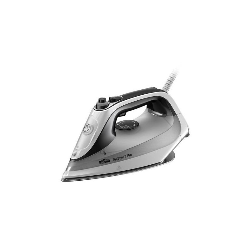 Braun TexStyle 7 Pro SI7149WB Dry & Steam iron EloxalPlus soleplate 2900 W Black, White