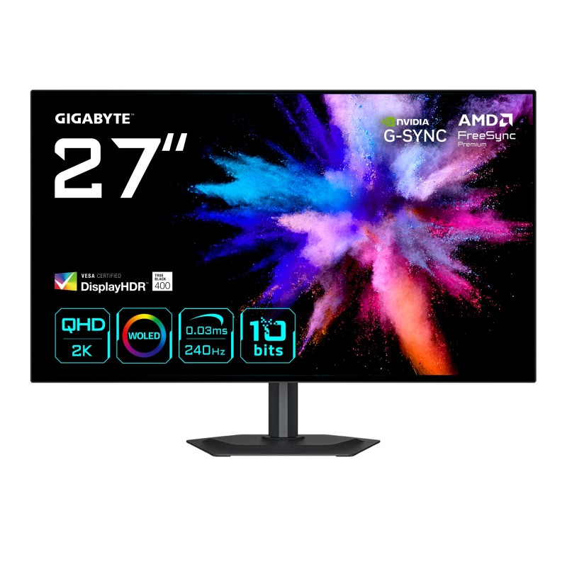 GIGABYTE GO27Q24G computer monitor 27" 2560 x 1440 pixels Quad HD OLED Black