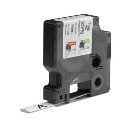 DYMO Rhino etichette industriali tubolari termoretraibili | 12 mm x 1,5 m | nero su bianco