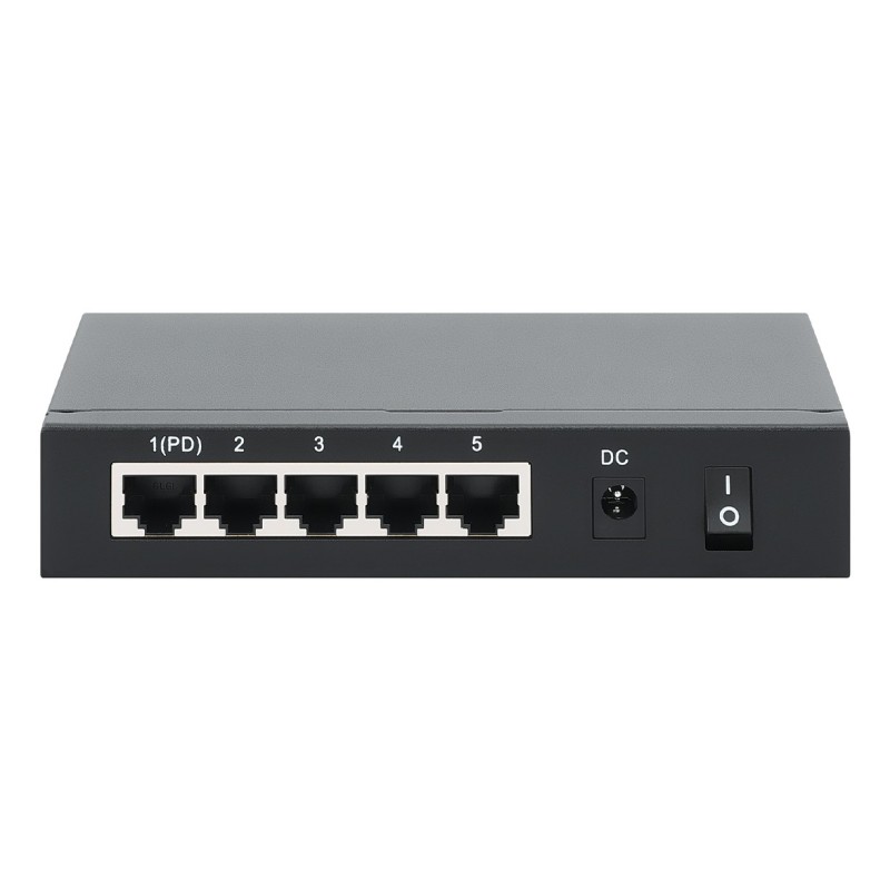 Intellinet 5-Port PoE+ Gigabit Switch mit PoE-Passthrough, 4 x PSE PoE-Ports, 1 x PD PoE-Port, IEEE 802.3at af