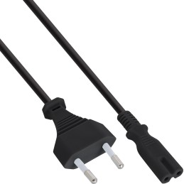 InLine Netzkabel, Netzstecker auf Euro 8 C7 Stecker, 1,8m