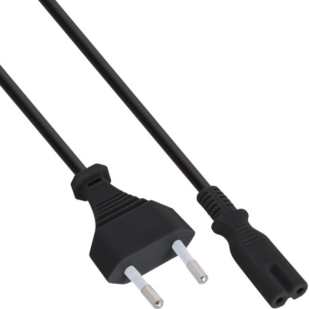 InLine Netzkabel, Netzstecker auf Euro 8 C7 Stecker, 1,8m