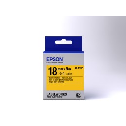 Epson LK-5YBP - Couleur Pastel - Noir sur Jaune - 18mmx9m