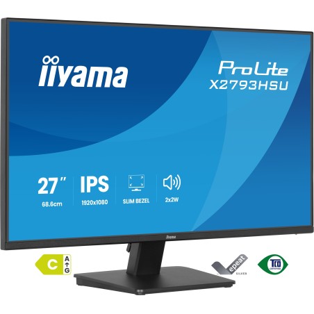 iiyama ProLite X2793HSU-B1 pantalla para PC 68,6 cm (27") 1920 x 1080 Pixeles Full HD LED Negro