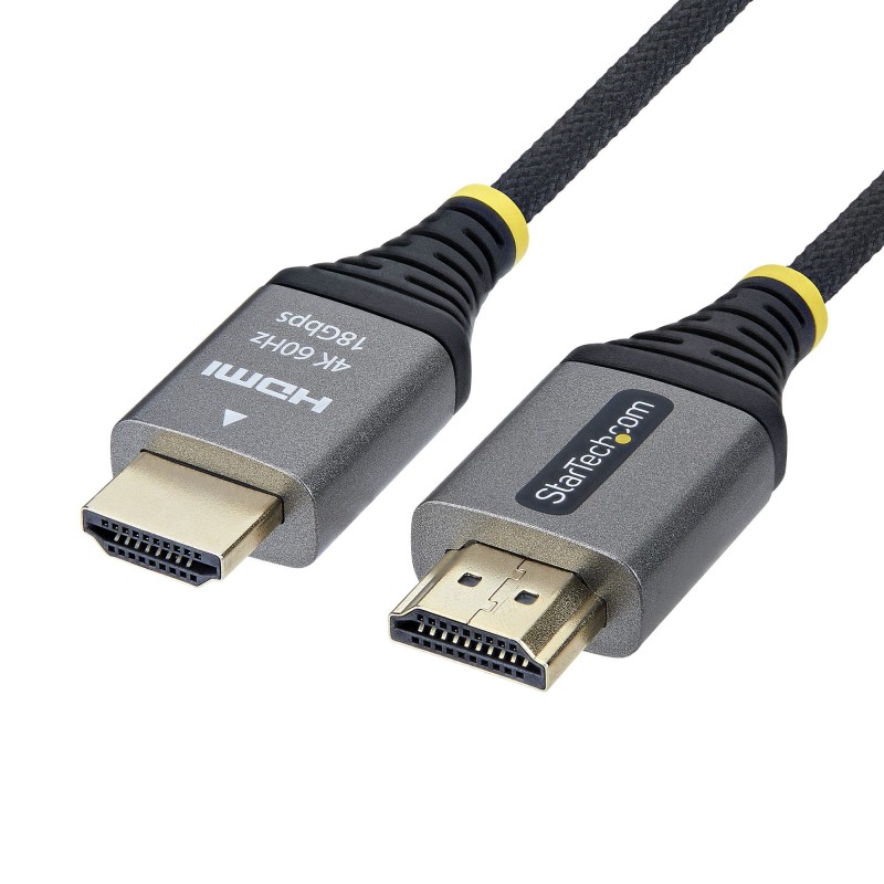 StarTech.com Cable HDMI Certificado Premium de Alta Velocidad de 1m - Ultraflexible - Trenzado - 4K 60Hz 1440p 144Hz -