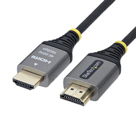 StarTech.com Cable HDMI Certificado Premium de Alta Velocidad de 1m - Ultraflexible - Trenzado - 4K 60Hz 1440p 144Hz -