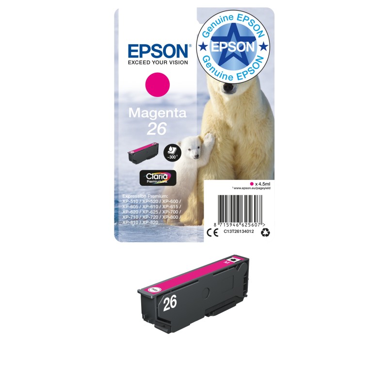 Epson Polar bear Encre magenta Claria Premium Ours Polaire 26