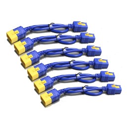 APC Power Cord Kit (6 ea), Locking, C19 to C20, 0.6m (2ft), Blue