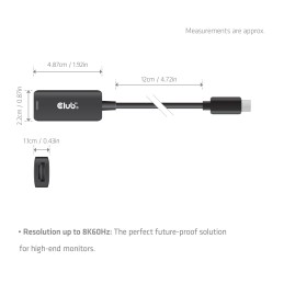 CLUB3D USB-C® zu HDMI™ 2.1 Adapter 8K60Hz