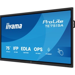 iiyama TE7515A-B1AG visualizzatore di messaggi Pannello piatto interattivo 190,5 cm (75") Wi-Fi 550 cd m² 4K Ultra HD Nero