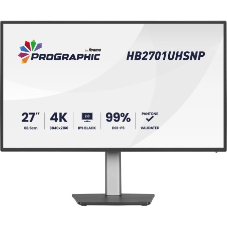 iiyama PROGRAPHIC HB2701UHSNP-B1 Monitor PC 68,6 cm (27") 3840 x 2160 Pixel 4K Ultra HD LCD Nero