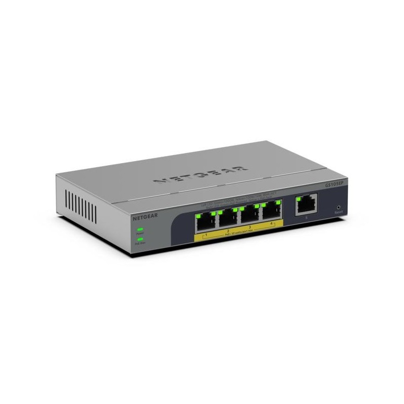 NETGEAR GS105EP No administrado Gigabit Ethernet (10 100 1000) Energía sobre Ethernet (PoE) Gris