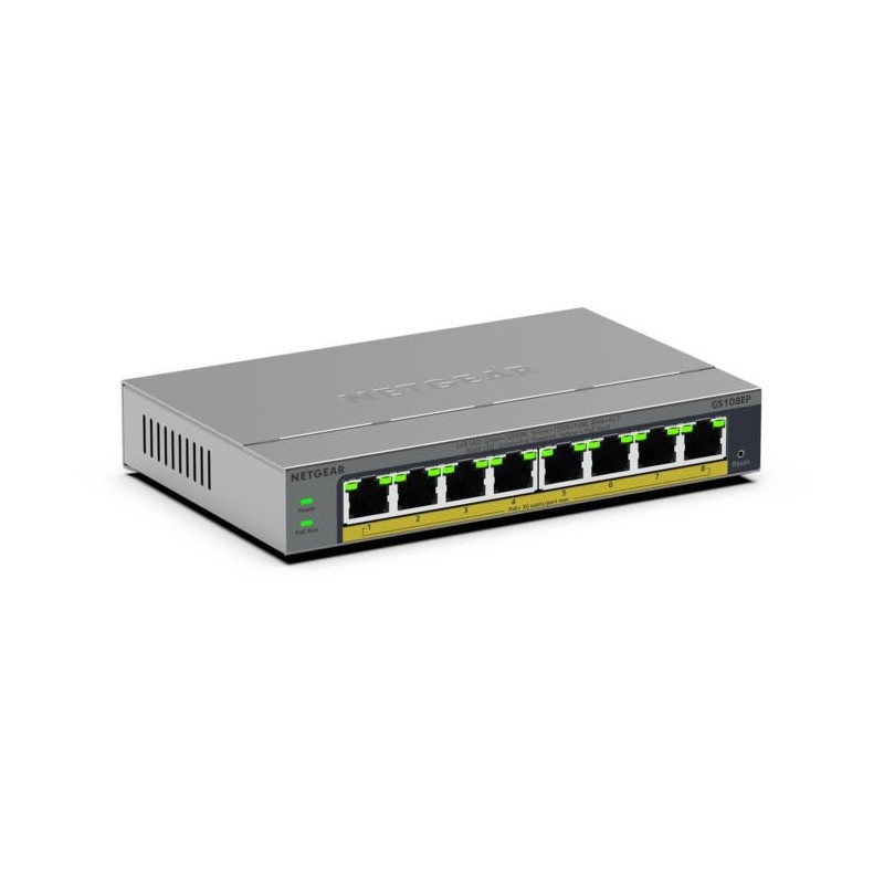 NETGEAR GS108EP Managed L2 L3 Gigabit Ethernet (10 100 1000) Grau