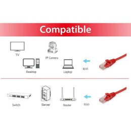 Equip 603023 cable de red Rojo 2 m Cat6a U UTP (UTP) Alrededor