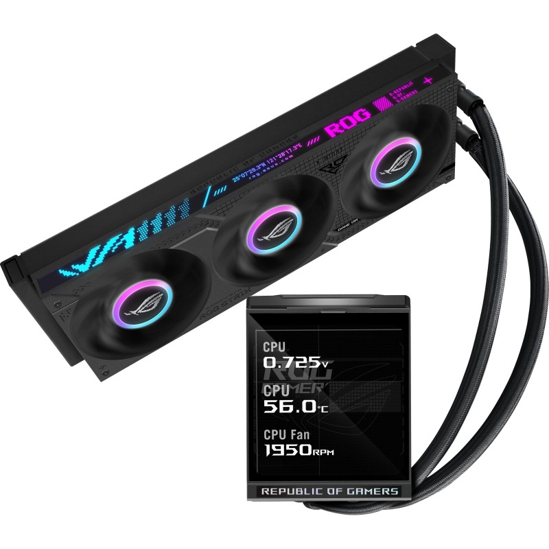 ASUS ROG Strix LC IV 360 ARGB LCD Processeur Refroidisseur de liquide tout-en-un 12 cm Noir