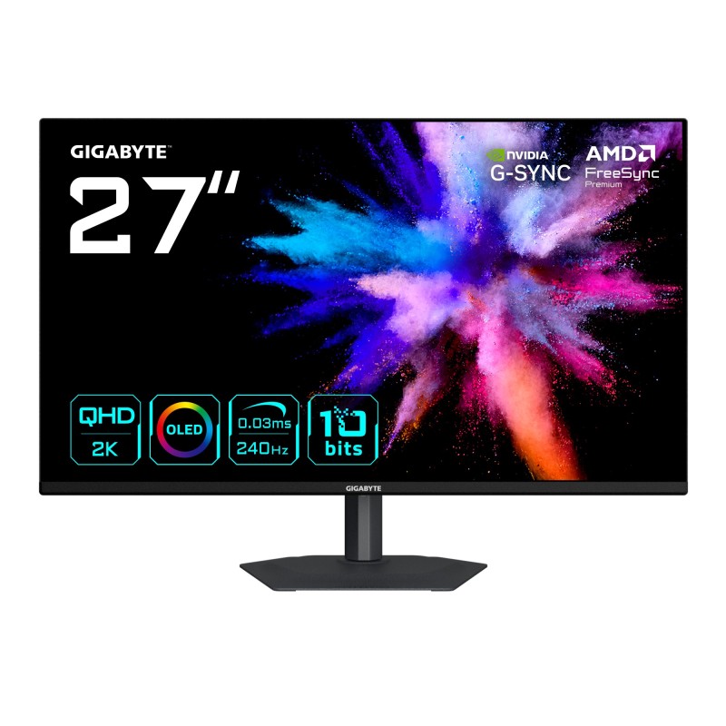 GIGABYTE GO27Q24A computer monitor 27" 2560 x 1440 pixels Quad HD QD-OLED Black