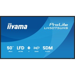 iiyama LH5075UHS-B2AG visualizzatore di messaggi Pannello piatto per segnaletica digitale 125,7 cm (49.5") LCD Wi-Fi 500 cd m²