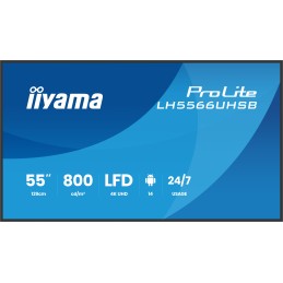 iiyama LH5566UHSB-B1AG visualizzatore di messaggi Pannello piatto per segnaletica digitale 139,7 cm (55") LCD Wi-Fi 800 cd m²