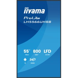 iiyama LH5566UHSB-B1AG visualizzatore di messaggi Pannello piatto per segnaletica digitale 139,7 cm (55") LCD Wi-Fi 800 cd m²