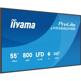 iiyama LH5566UHSB-B1AG visualizzatore di messaggi Pannello piatto per segnaletica digitale 139,7 cm (55") LCD Wi-Fi 800 cd m²