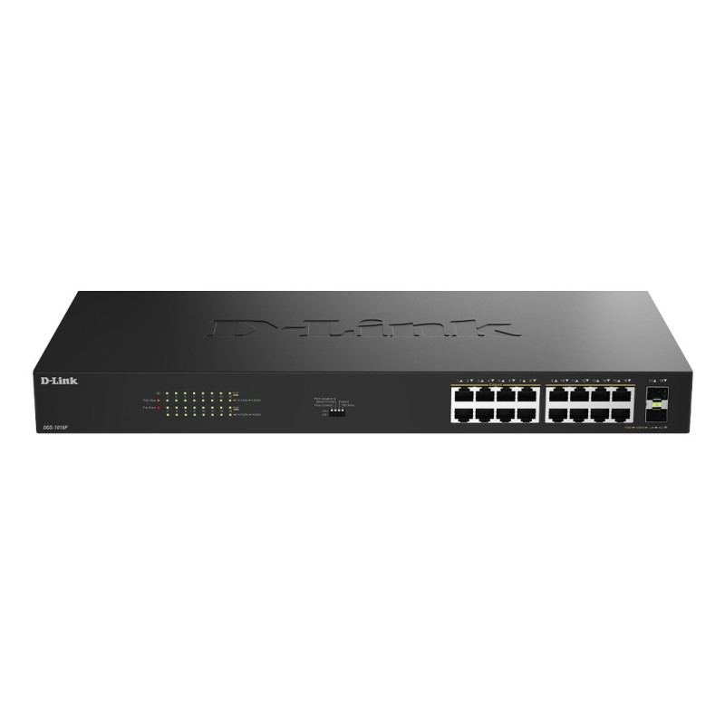 D-Link DGS-1018P Unmanaged Gigabit Ethernet (10 100 1000) Power over Ethernet (PoE) Schwarz