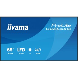 iiyama LH6564UHS-B1AG visualizzatore di messaggi Pannello piatto per segnaletica digitale 165,1 cm (65") Wi-Fi 500 cd m² 4K