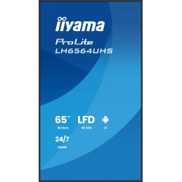 iiyama LH6564UHS-B1AG visualizzatore di messaggi Pannello piatto per segnaletica digitale 165,1 cm (65") Wi-Fi 500 cd m² 4K