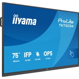 iiyama TN7505A-B1AG visualizzatore di messaggi Pannello piatto interattivo 189,3 cm (74.5") 500 cd m² 4K Ultra HD Nero Touch