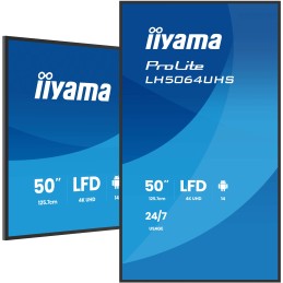 iiyama LH5064UHS-B1AG signage display Digital signage flat panel 50" Wi-Fi 500 cd m² 4K Ultra HD Black Built-in processor